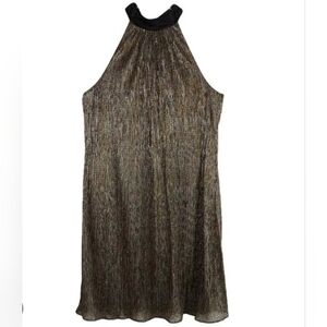 Laundry By Shelli Segal Shimmering Gold Backless Dress NWOT